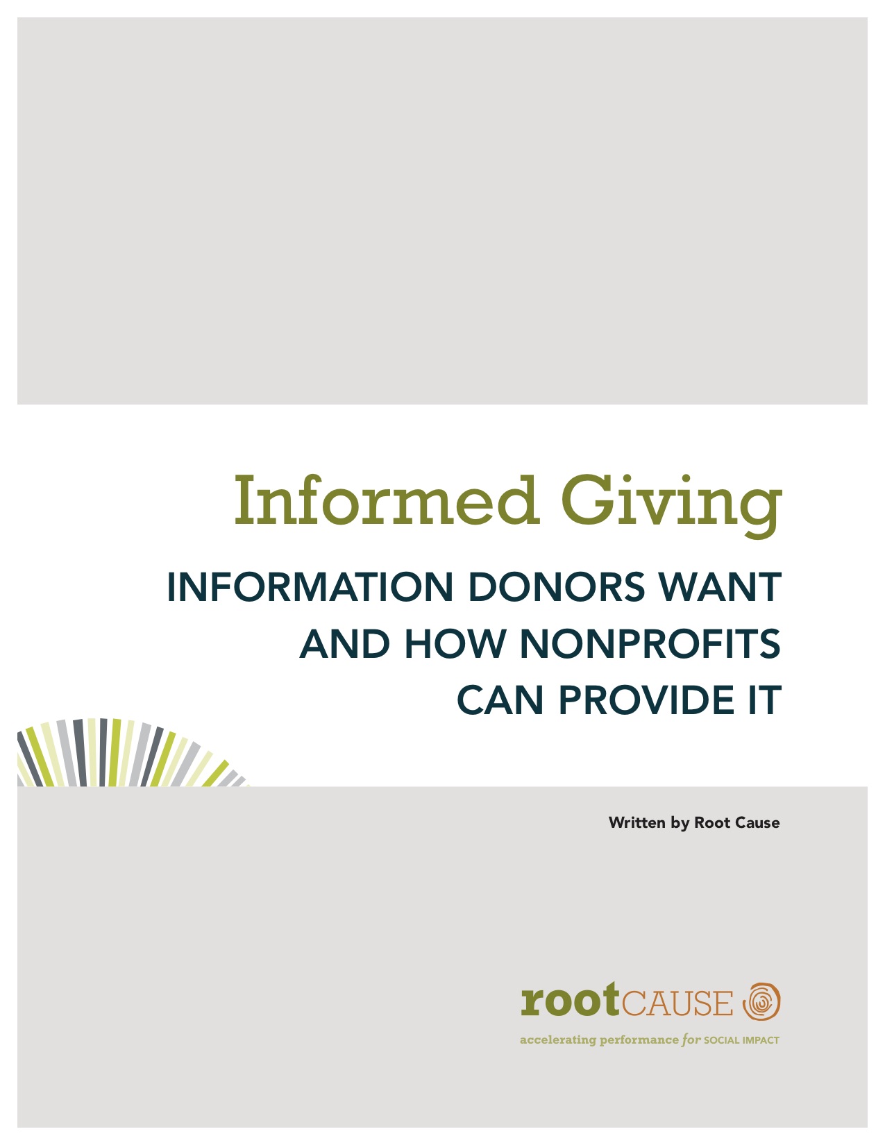 Informed Giving: Information Donors Want and How Nonprofits Can Provide It